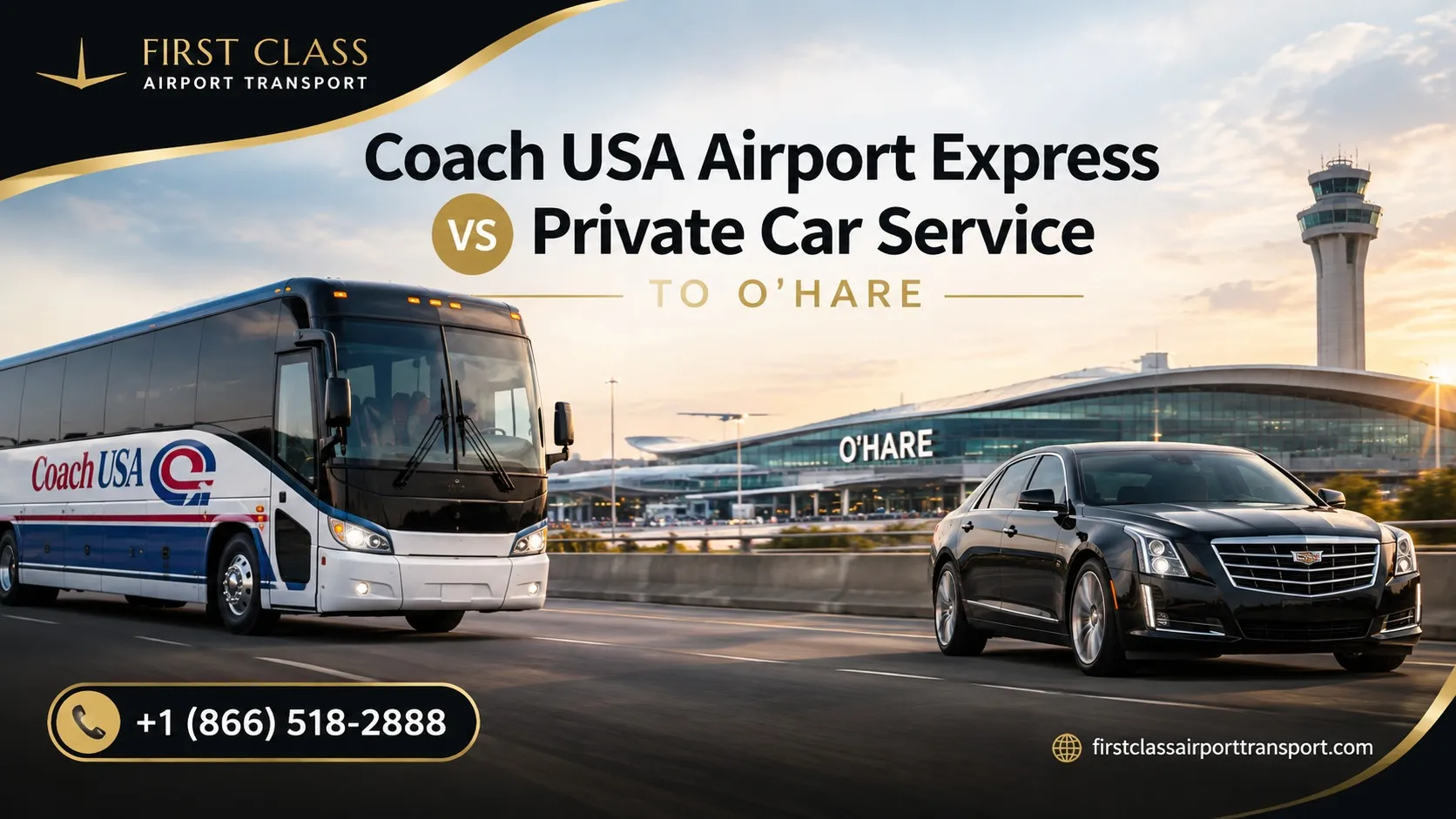 Private car service pickup for a Milwaukee to O'Hare Airport transportation trip