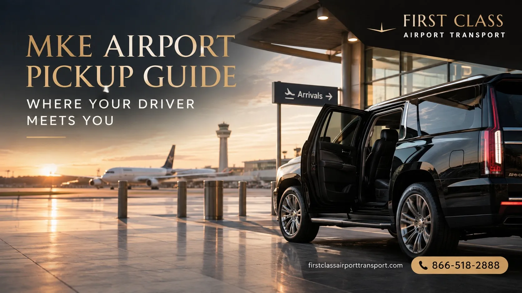 MKE airport pickup guide showing where to meet your driver at Milwaukee Mitchell International Airport