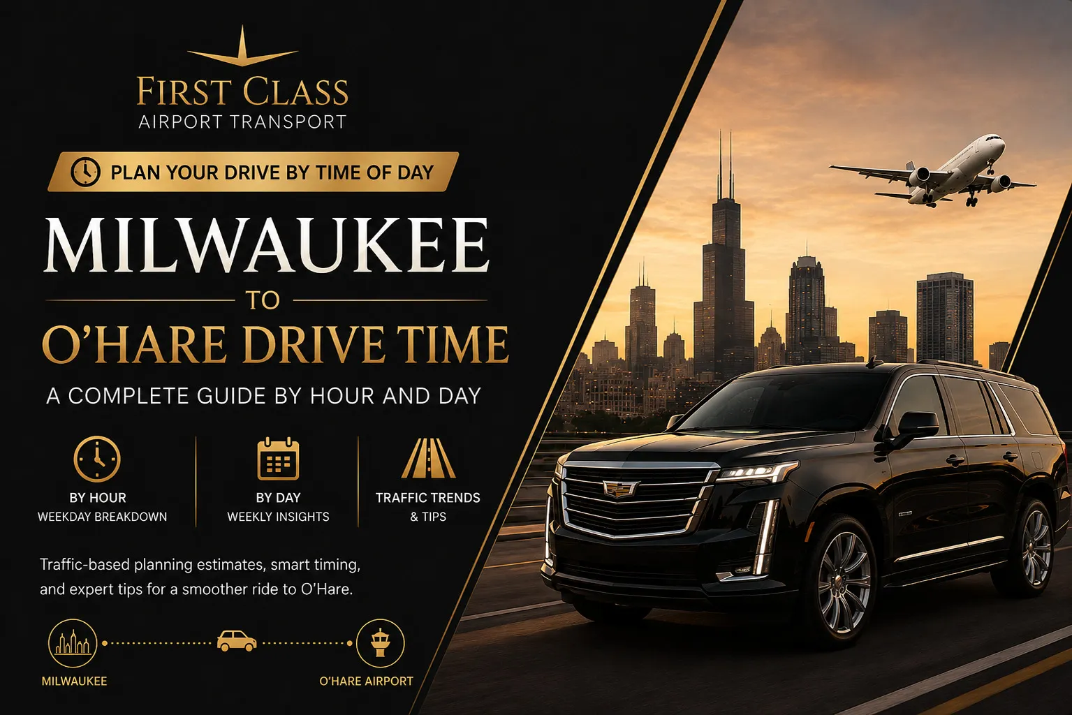 Private car service for Milwaukee to O'Hare airport transfer