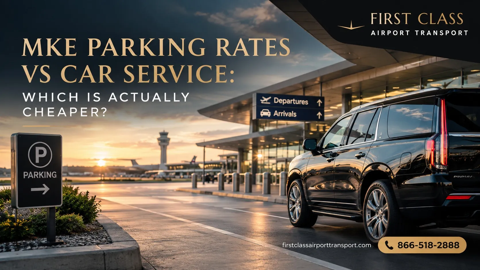 Milwaukee airport parking options compared with private airport car service