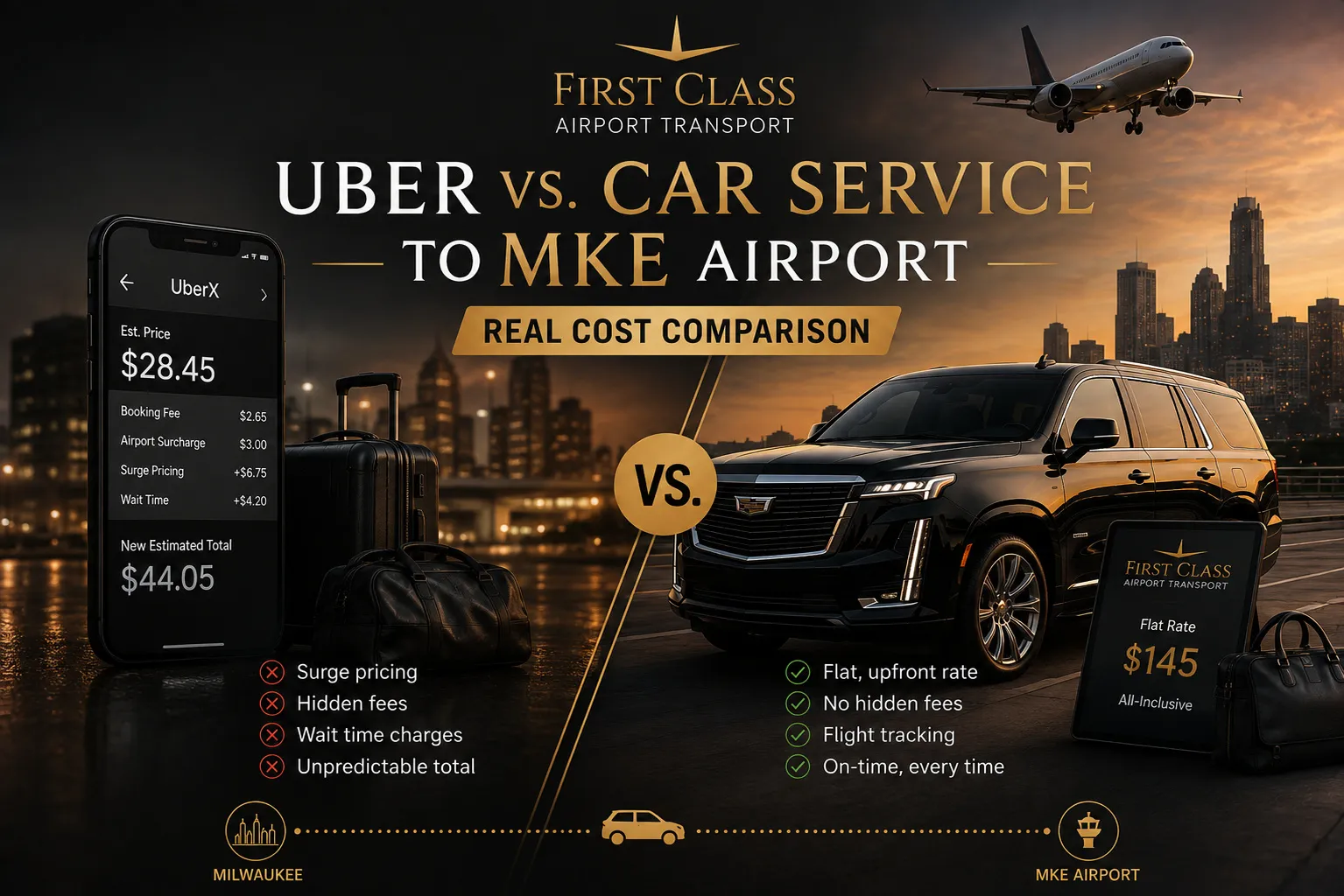 Uber vs. car service to MKE airport